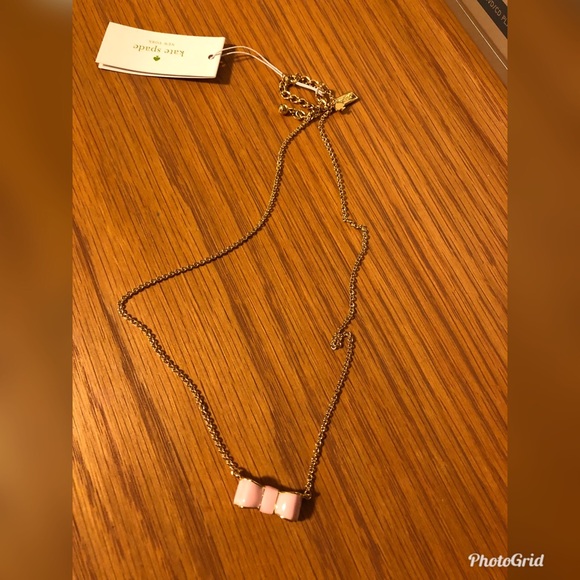 kate spade Jewelry Kate Spade Gold Tone Necklace With Pink Bow